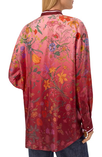 Шелковая блузка GUCCI красного цвета по цене 247500 руб., арт. 835617/ZATG8, фото 4 Шелковая блузка GUCCI, арт. 835617/ZATG8, фото 4