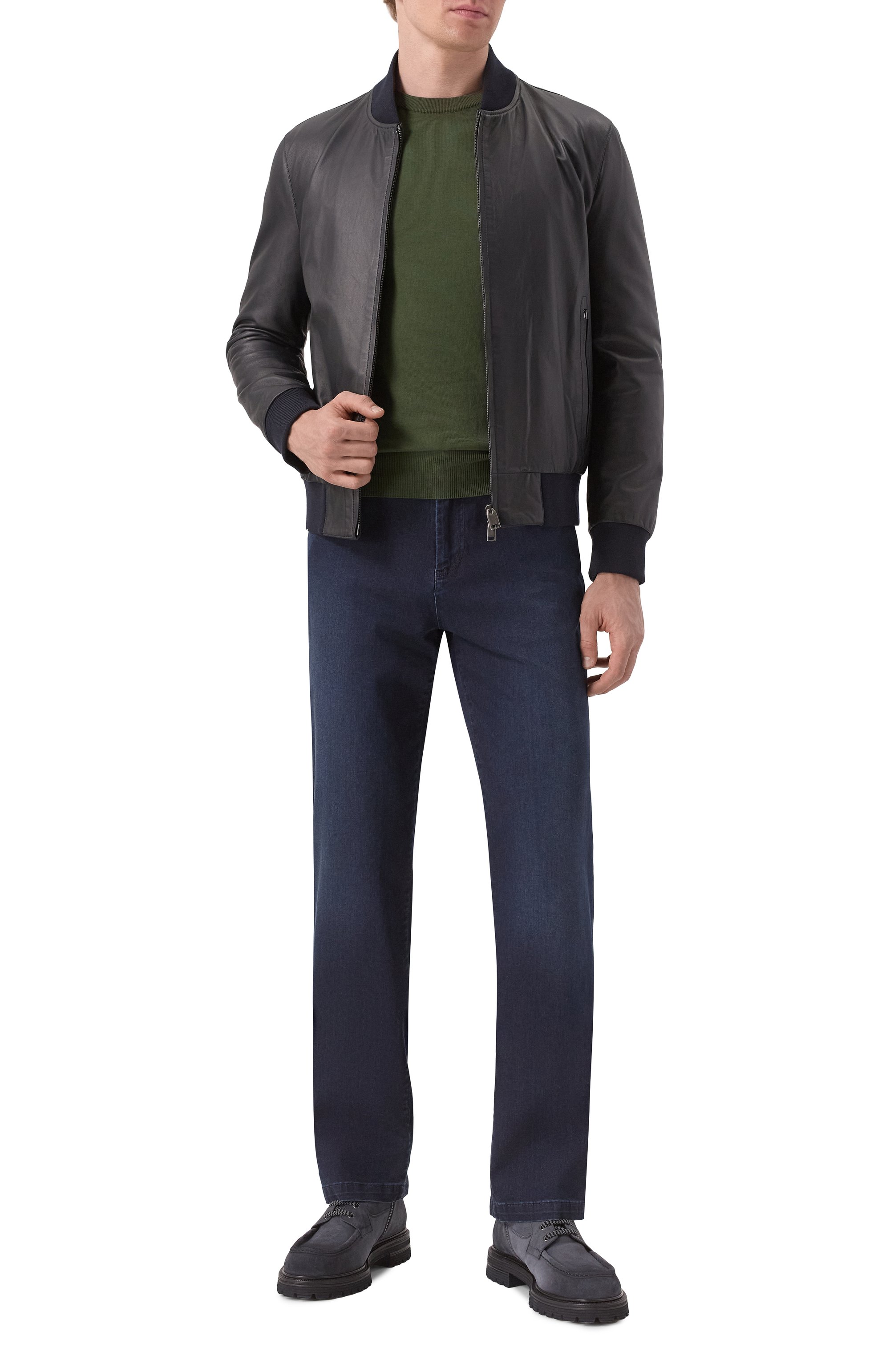 Замшевые ботинки ZILLI темно-серого цвета по цене 228000 руб., арт. H0134AM1100VSTM01, фото 2 Замшевые ботинки ZILLI, арт. H0134AM1100VSTM01, фото 2