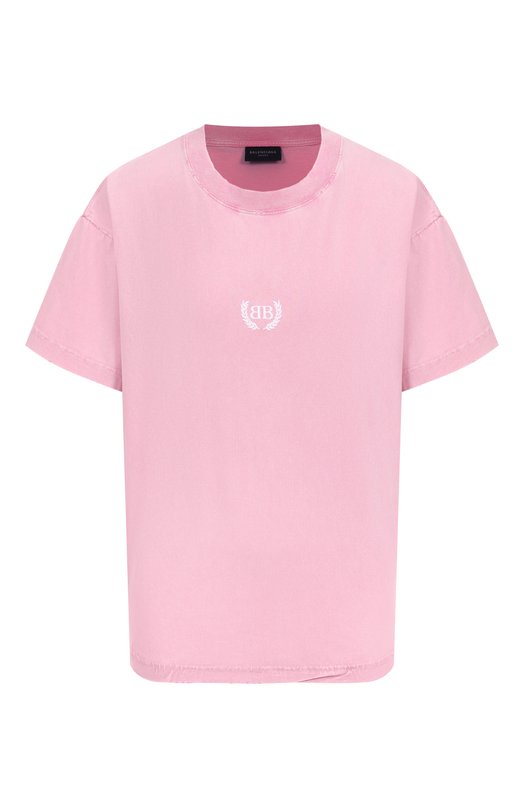 Хлопковая футболка Balenciaga 826344/TSVC9 Розовый 826344/TSVC9