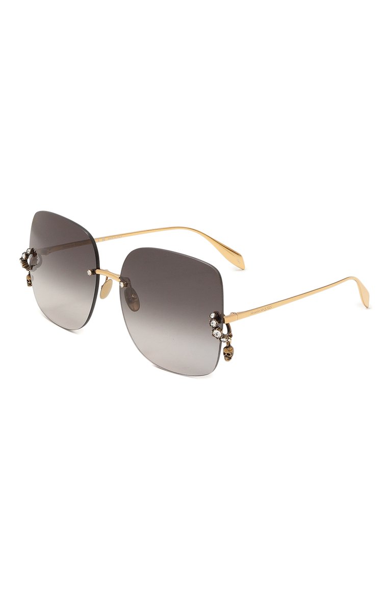 Женские солнцезащитные очки ALEXANDER MCQUEEN золотого цвета, арт. AM0390S 001 | Фото 1 (Р�егиональные ограничения белый список (Axapta Mercury): Не проставлено; Нос: Не проставлено; Материал: Металл; Тип очков: С/з; Оптика Гендер: оптика-женское; Очки форма: Квадратные)