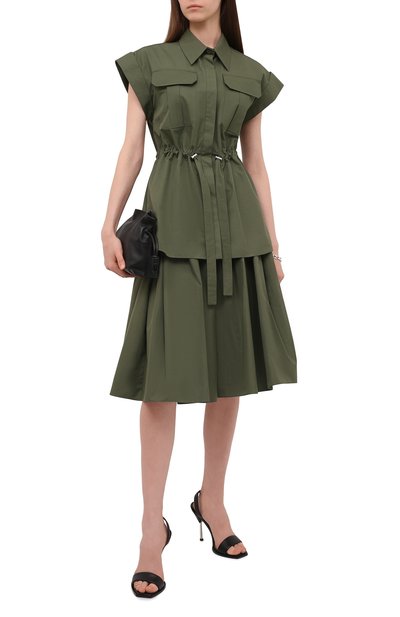 Хлопковая рубашка ALEXANDER MCQUEEN хаки цвета по цене 94950 руб., арт. 666320/QAAAY, фото 2 Хлопковая рубашка ALEXANDER MCQUEEN, арт. 666320/QAAAY, фото 2