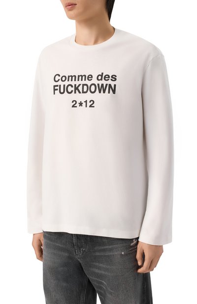 Хлопковый лонгслив COMME DES FUCKDOWN белого цвета по цене 6995 руб., арт. CFABU00021, фото 3 Хлопковый лонгслив COMME DES FUCKDOWN, арт. CFABU00021, фото 3