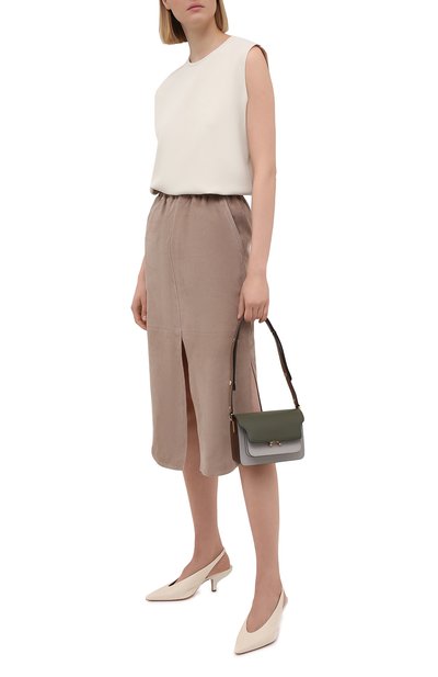 Замшевая юбка BRUNELLO CUCINELLI темно-бежевого цвета по цене 350000 руб., арт. MPW30G3129, фото 2 Замшевая юбка BRUNELLO CUCINELLI, арт. MPW30G3129, фото 2