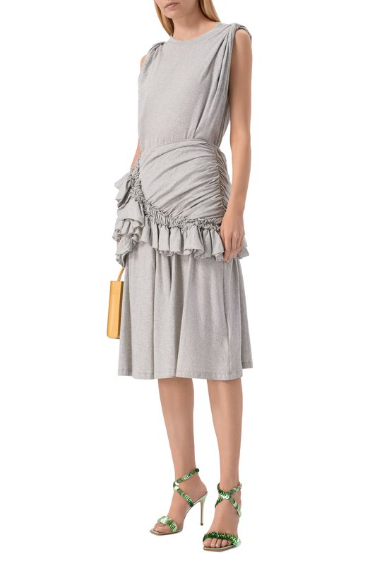 Хлопковая юбка Dries Van Noten 011145/3606 Серый  011145/3606 Фото 2