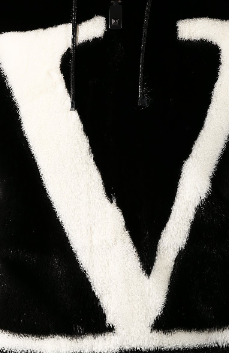 Женская шуба из норки VALENTINO черного цвета, арт. SF3FB5681CF | Фото 5 (Рукава: Длинные; Длина (верхняя одежда): Короткие; Материал внешний: Натуральный мех; Женское Кросс-КТ: Мех; Кросс-КТ: Куртка)