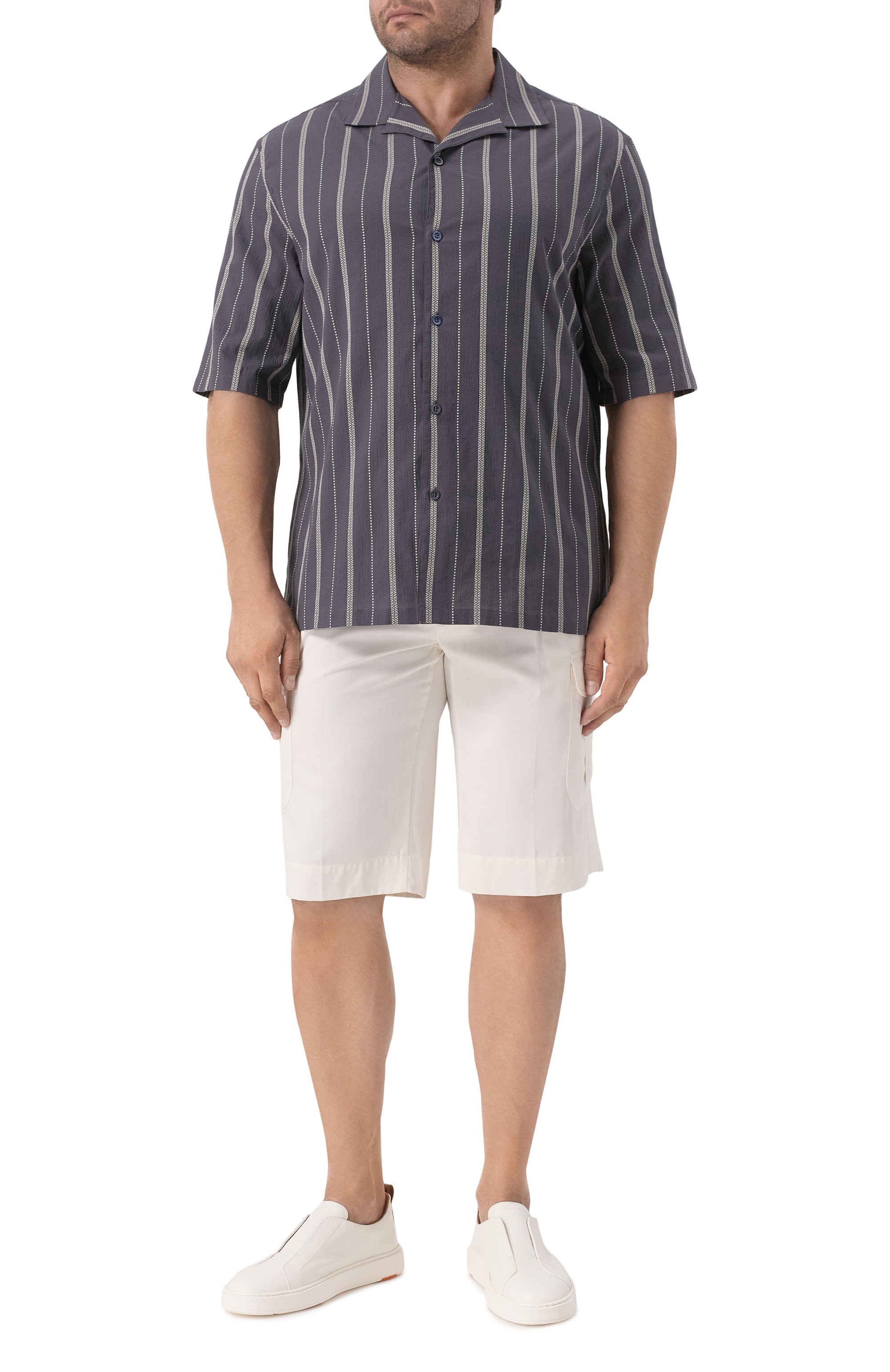 Хлопковая рубашка BRUNELLO CUCINELLI, арт. MM6830615, фото 2