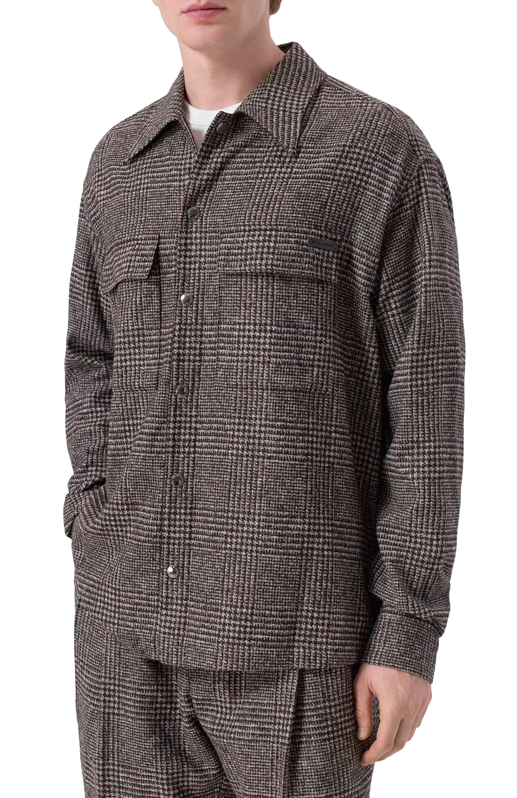 Рубашка из шерсти и хлопка DOLCE & GABBANA, арт. G5MM6T/FQMKD, фото 3