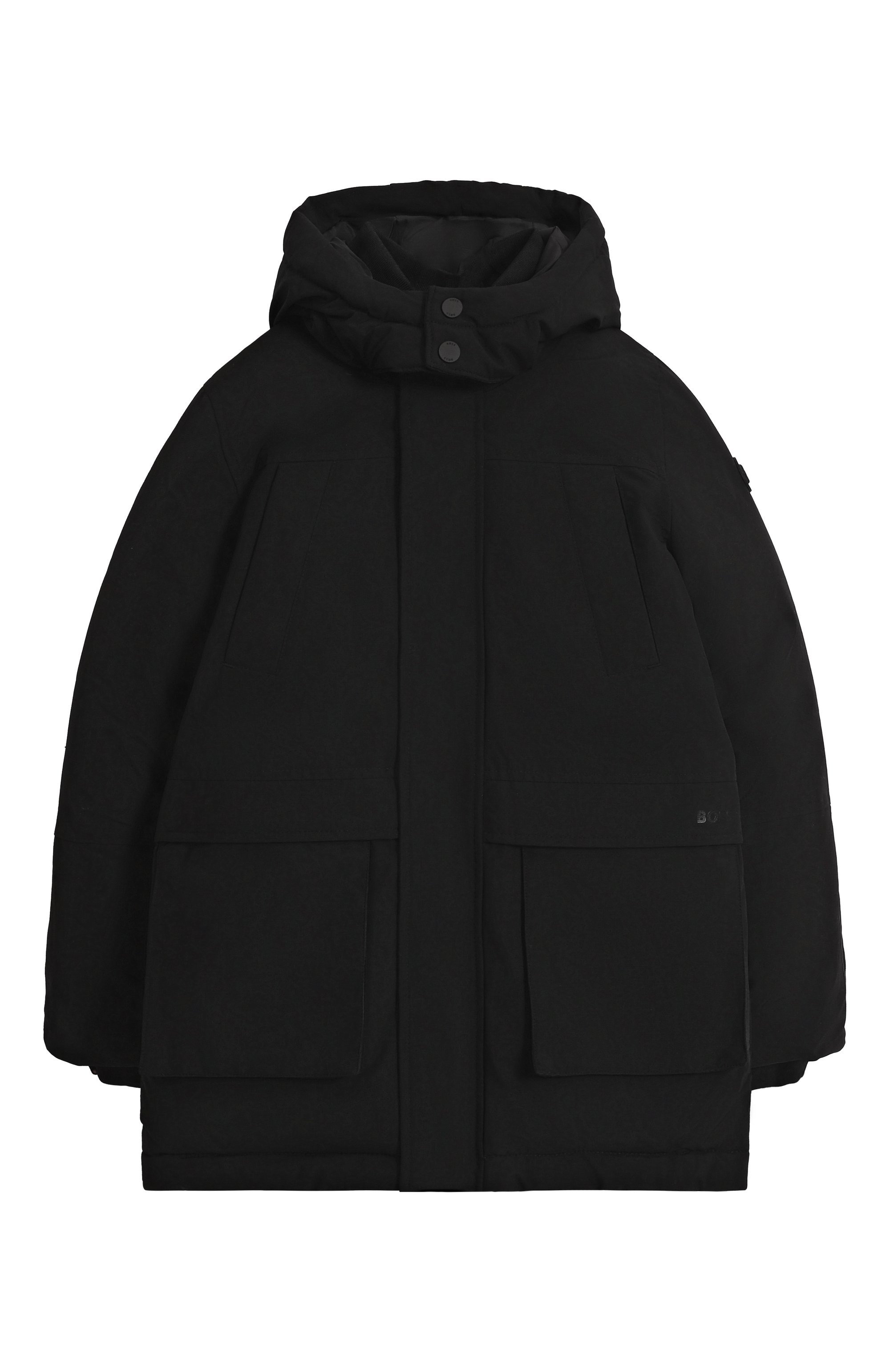 Утепленная парка BOSS черного цвета по цене 42650 руб., арт. J52388, фото 1 Утепленная парка BOSS, арт. J52388, фото 1
