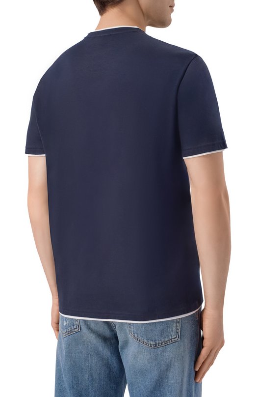 Хлопковая футболка Kiton UMK0970 Синий  UMK0970 Фото 4