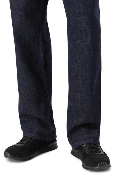 Замшевые кроссовки с отделкой из крокодила KITON, арт. USSA114N0127703, фото 3