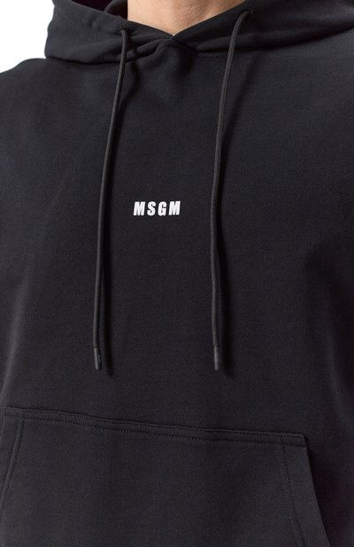 Хлопковое худи MSGM черного цвета по цене 22450 руб., арт. 2000MM509/300000, фото 5 Хлопковое худи MSGM, арт. 2000MM509/300000, фото 5