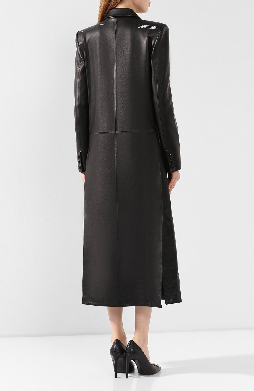 Кожаное пальто OFF-WHITE, арт. 0WJA022F199860501000, фото 4