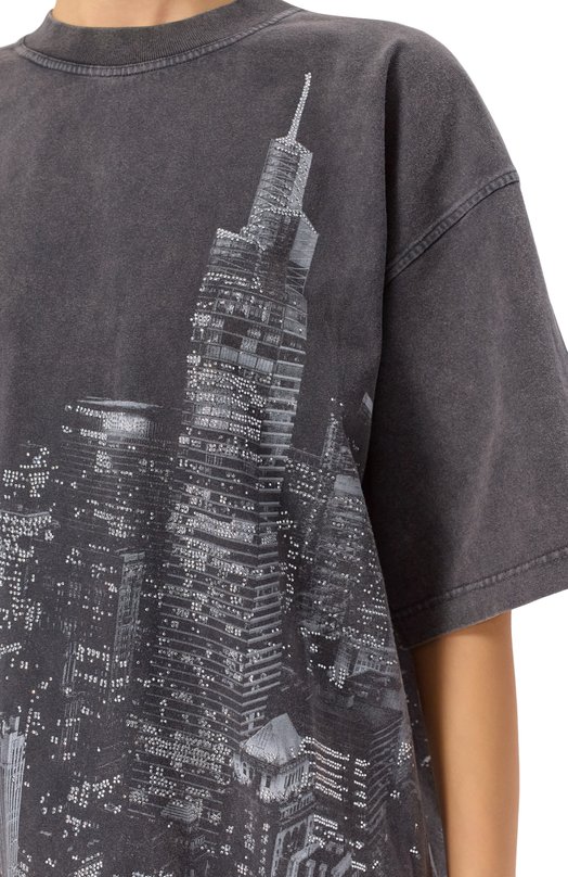 Хлопковая футболка Alexander Wang UCC3251843 Серый  UCC3251843 Фото 5