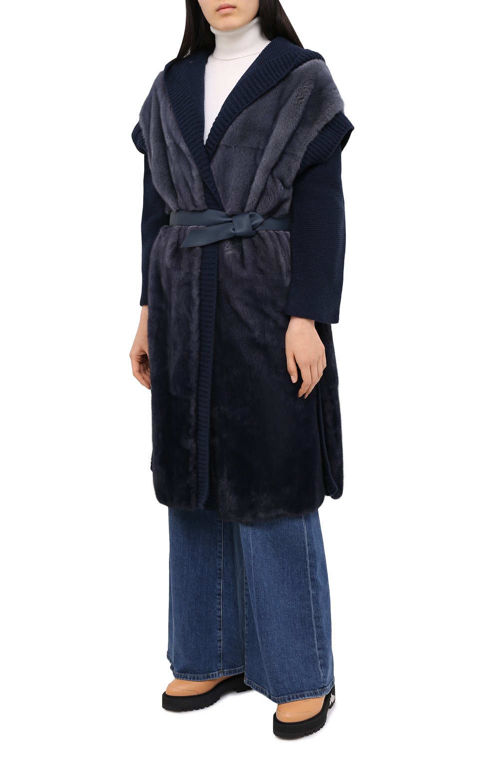 Пальто с мехом норки LORO PIANA, арт. FAG3852, фото 4