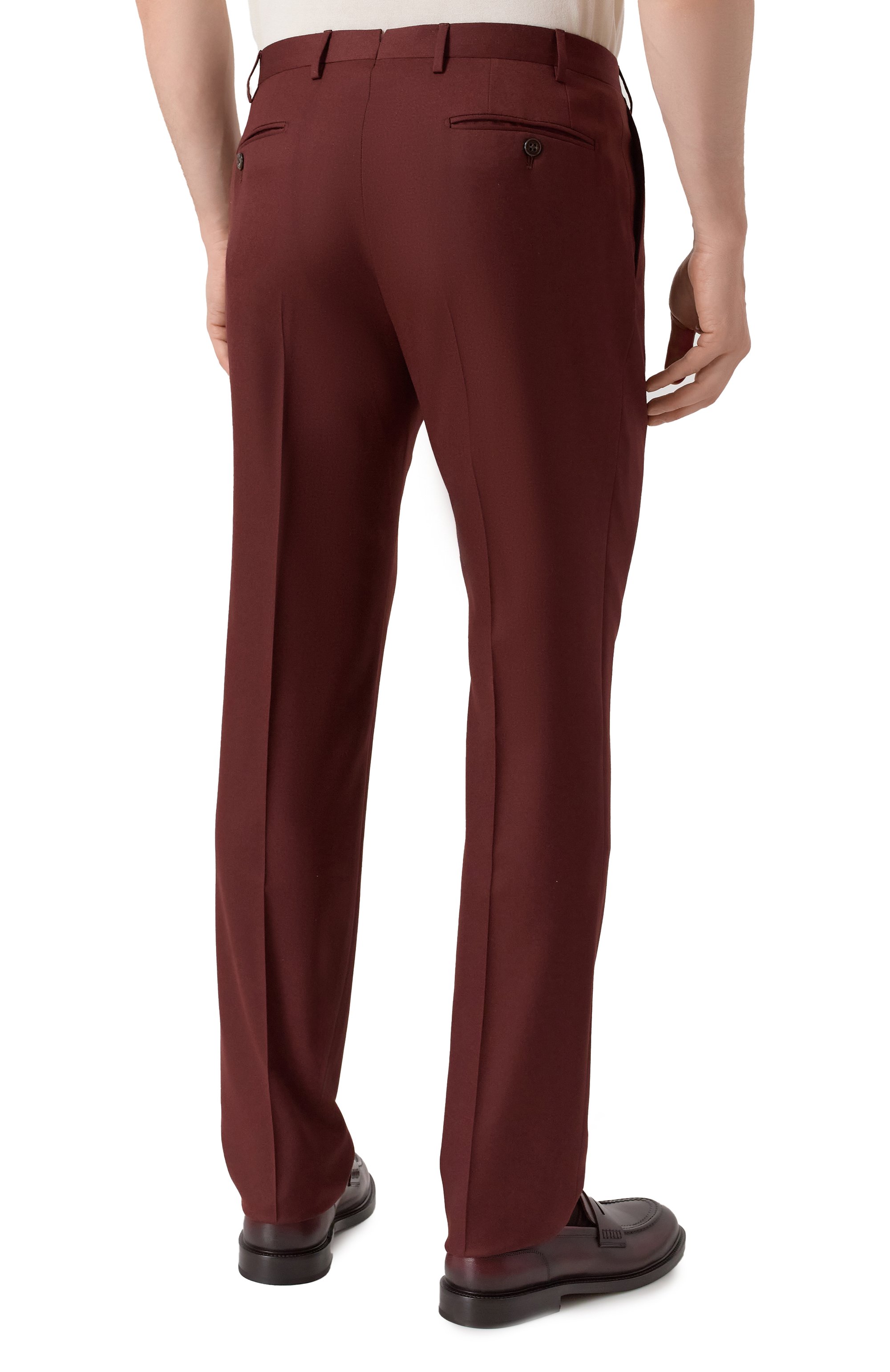 Шерстяные брюки CORNELIANI бордового цвета по цене 52050 руб., арт. 265B03-2618111, фото 4 Шерстяные брюки CORNELIANI, арт. 265B03-2618111, фото 4