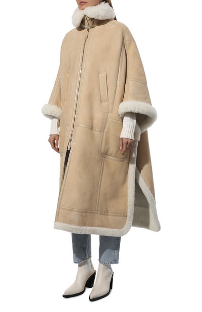 Дубленка из овчины CHLOÉ светло-бежевого цвета по цене 976000 руб., арт. CHC21WCM01201, фото 3 Дубленка из овчины CHLOÉ, арт. CHC21WCM01201, фото 3