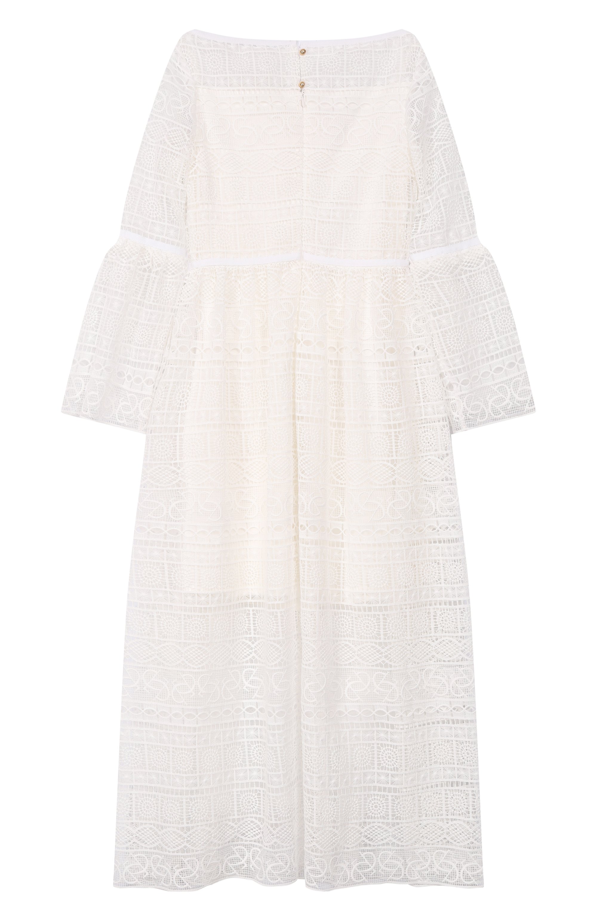 Хлопковое платье ELIE SAAB JUNIOR кремового цвета по цене 115000 руб., арт. EFAB118 MX/TS1124_001, фото 2 Хлопковое платье ELIE SAAB JUNIOR, арт. EFAB118 MX/TS1124_001, фото 2