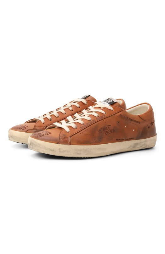 Кожаные кеды Super Star Golden Goose Deluxe Brand GMF00105.F007546 Коричневый GMF00105.F007546