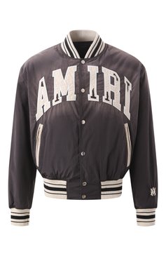 Мужской бомбер AMIRI черного цвета, арт. AM0UBB1005 | Фото 1 (Длина (верхняя одежда): Короткие; Рукава: Длинные; Материал подклада: Синтетический материал; Кросс-КТ: бомбер, Легкие; Принт: Без принта; Стили: Кэжуэл; Материал внешний: Хлопок, Синтетический материал; Автоматизация ТО: Проставлено; Автоматизация состава: Проставлено; Детали: Декор)