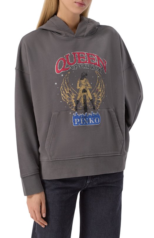 Хлопковый свитер Pinko 104623/A2DB Серый  104623/A2DB Фото 3