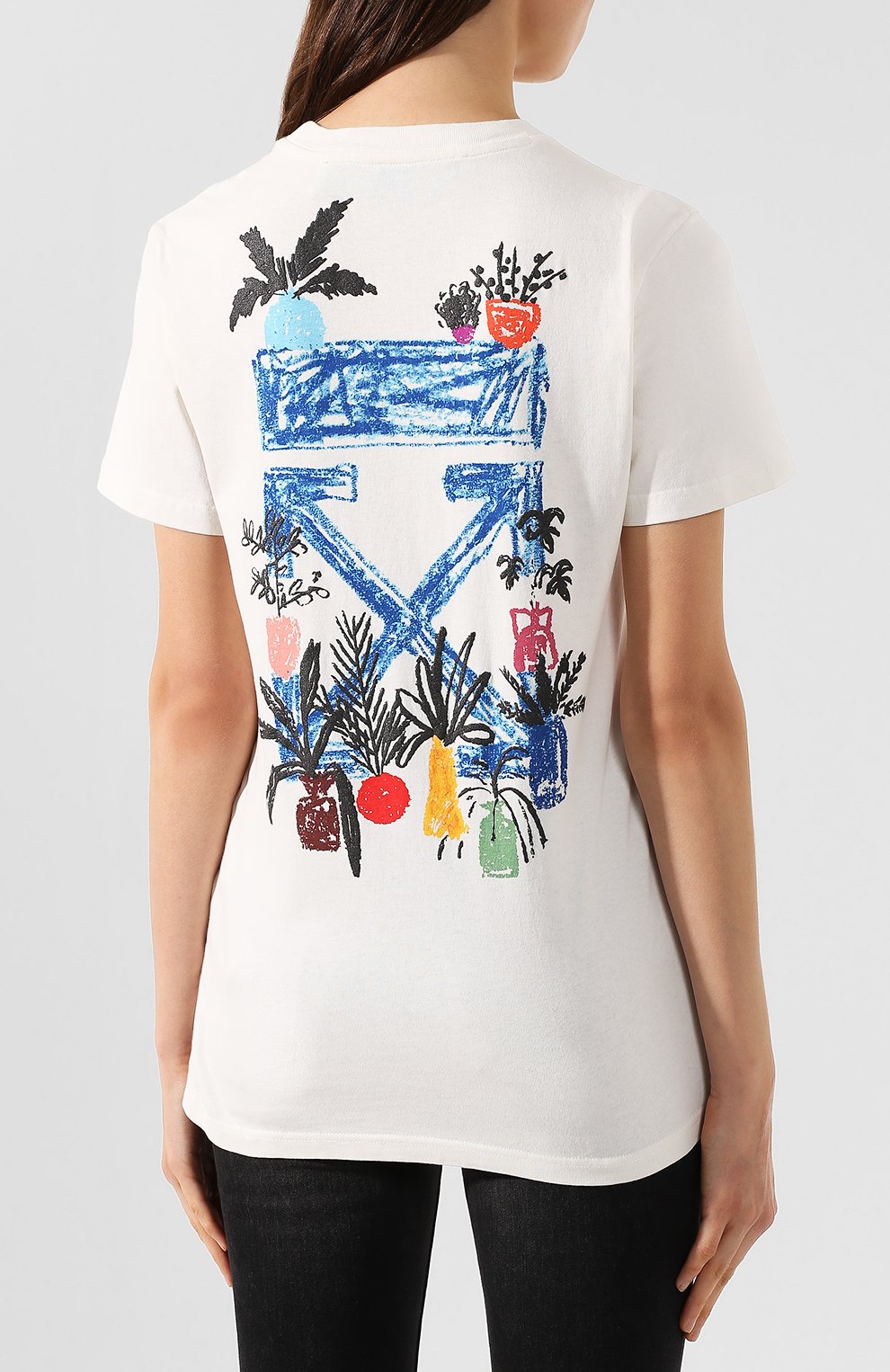 Хлопковая футболка OFF-WHITE белого цвета по цене 19950 руб., арт. 0WAA049E19B070630130, фото 4 Хлопковая футболка OFF-WHITE, арт. 0WAA049E19B070630130, фото 4