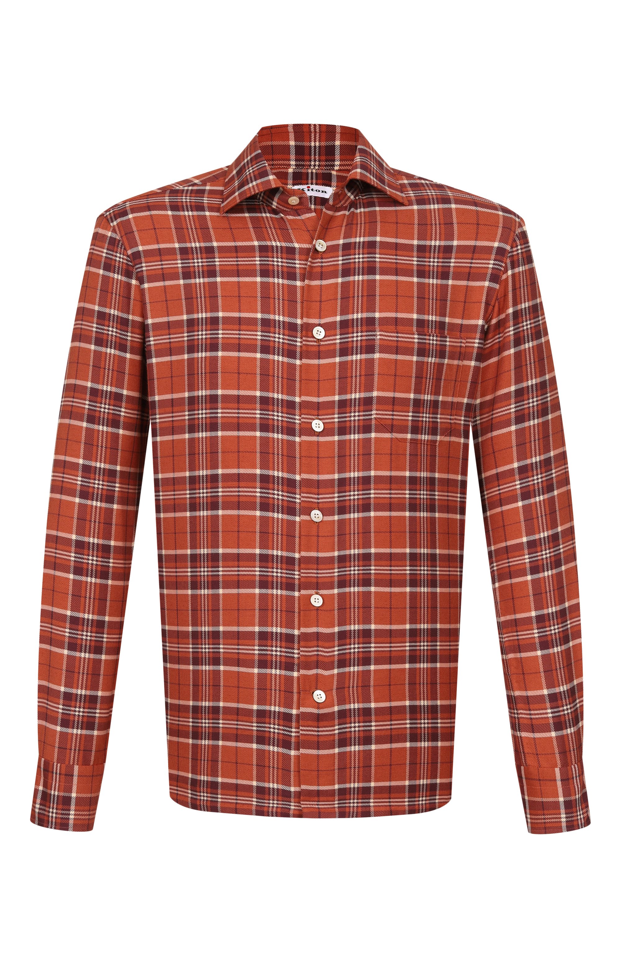 Рубашка из хлопка и кашемира KITON, арт. UMCNERH0942002, фото 1