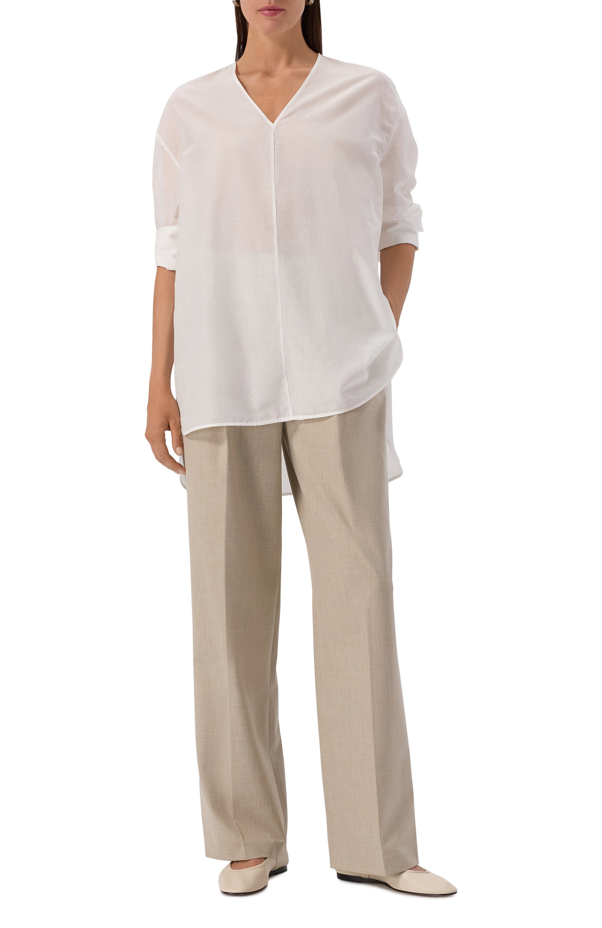 Блузка из хлопка и шелка 12 STOREEZ, арт. 125277, фото 2