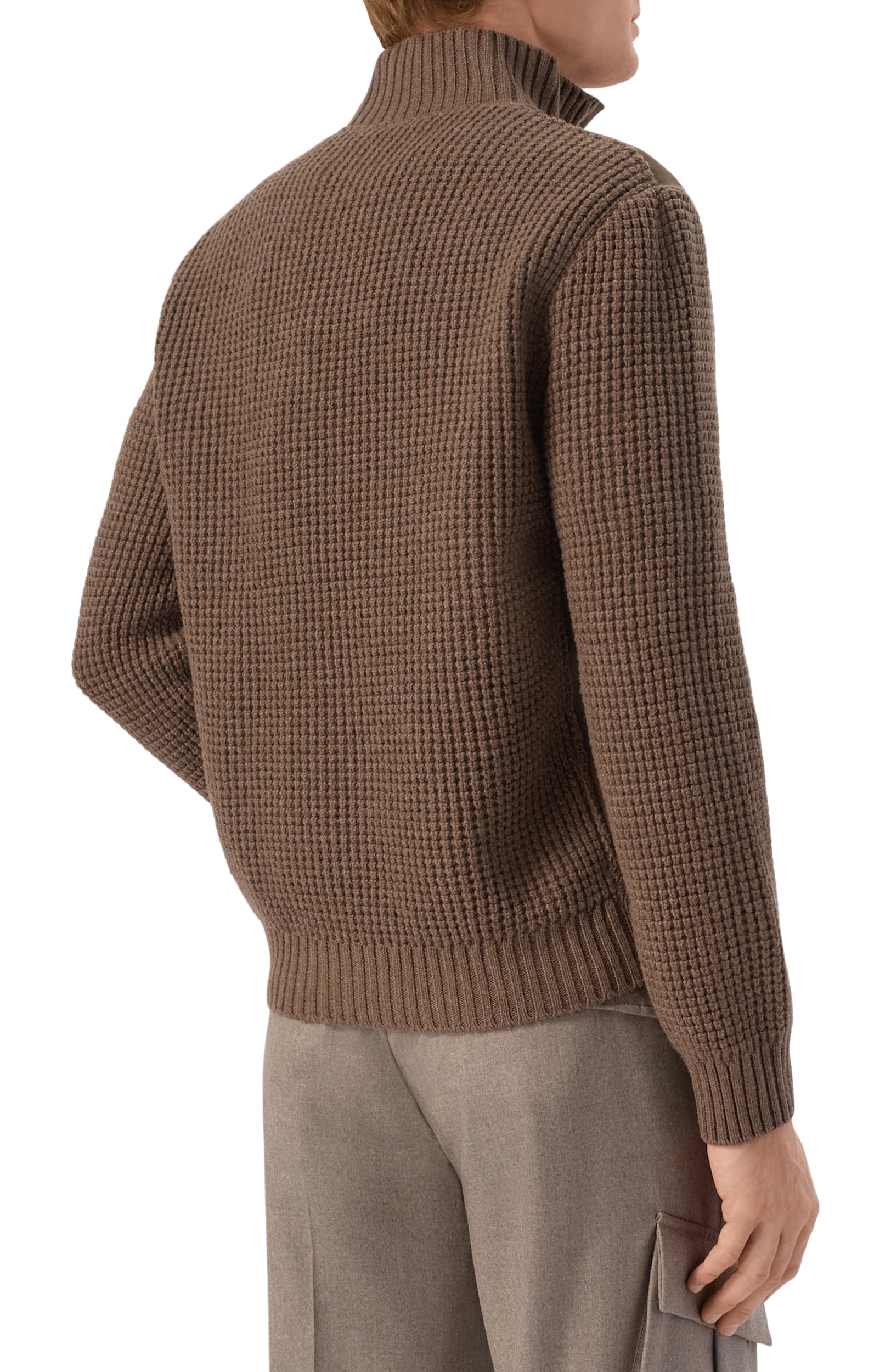 Комбинированный кардиган CORNELIANI темно-бежевого цвета по цене 228500 руб., арт. 28L5D9/2A20216, фото 4 Комбинированный кардиган CORNELIANI, арт. 28L5D9/2A20216, фото 4