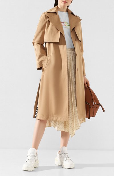 Хлопковый тренч STELLA MCCARTNEY бежевого цвета по цене 99000 руб., арт. 599857/S0A09, фото 2 Хлопковый тренч STELLA MCCARTNEY, арт. 599857/S0A09, фото 2