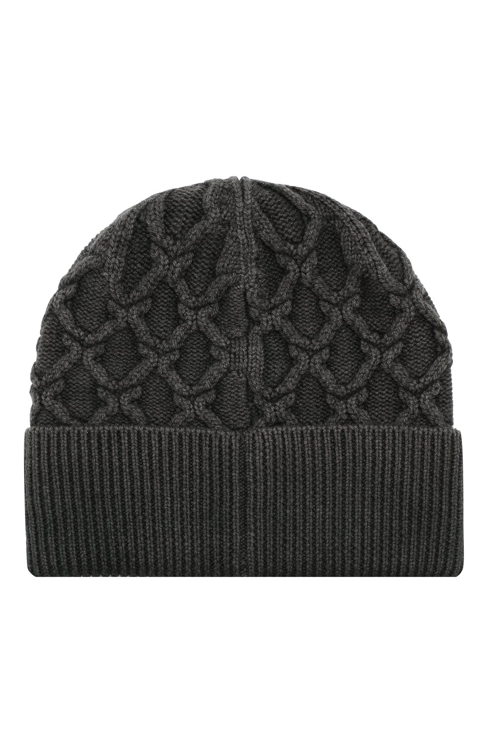 Шерстяная шапка фактурной вязки MONCLER серого цвета по цене 17900 руб., арт. D2-091-99213-00-969AW, фото 2 Шерстяная шапка фактурной вязки MONCLER, арт. D2-091-99213-00-969AW, фото 2