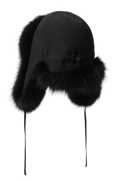 Шапка-ушанка с мехом лисы FURLAND черного цвета по цене 100100 руб., арт. 0107609610118600198, фото 2 Шапка-ушанка с мехом лисы FURLAND, арт. 0107609610118600198, фото 2