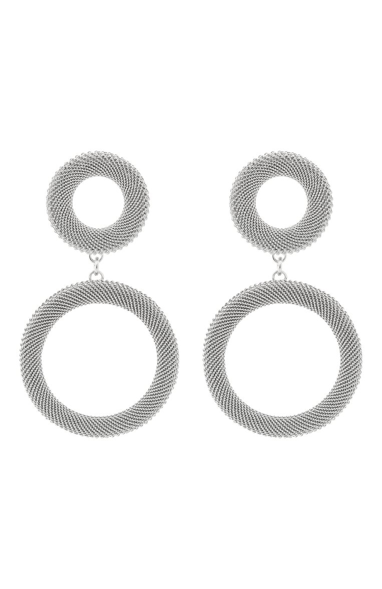 Женские серьги CRYSTALLINE JEWELLERY серебряного цвета, арт. 371BW | Фото 1 (Региональные ограничения белый список (Axapta Mercury): Не проставлено; Нос: Не проставлено; Материал: Металл)