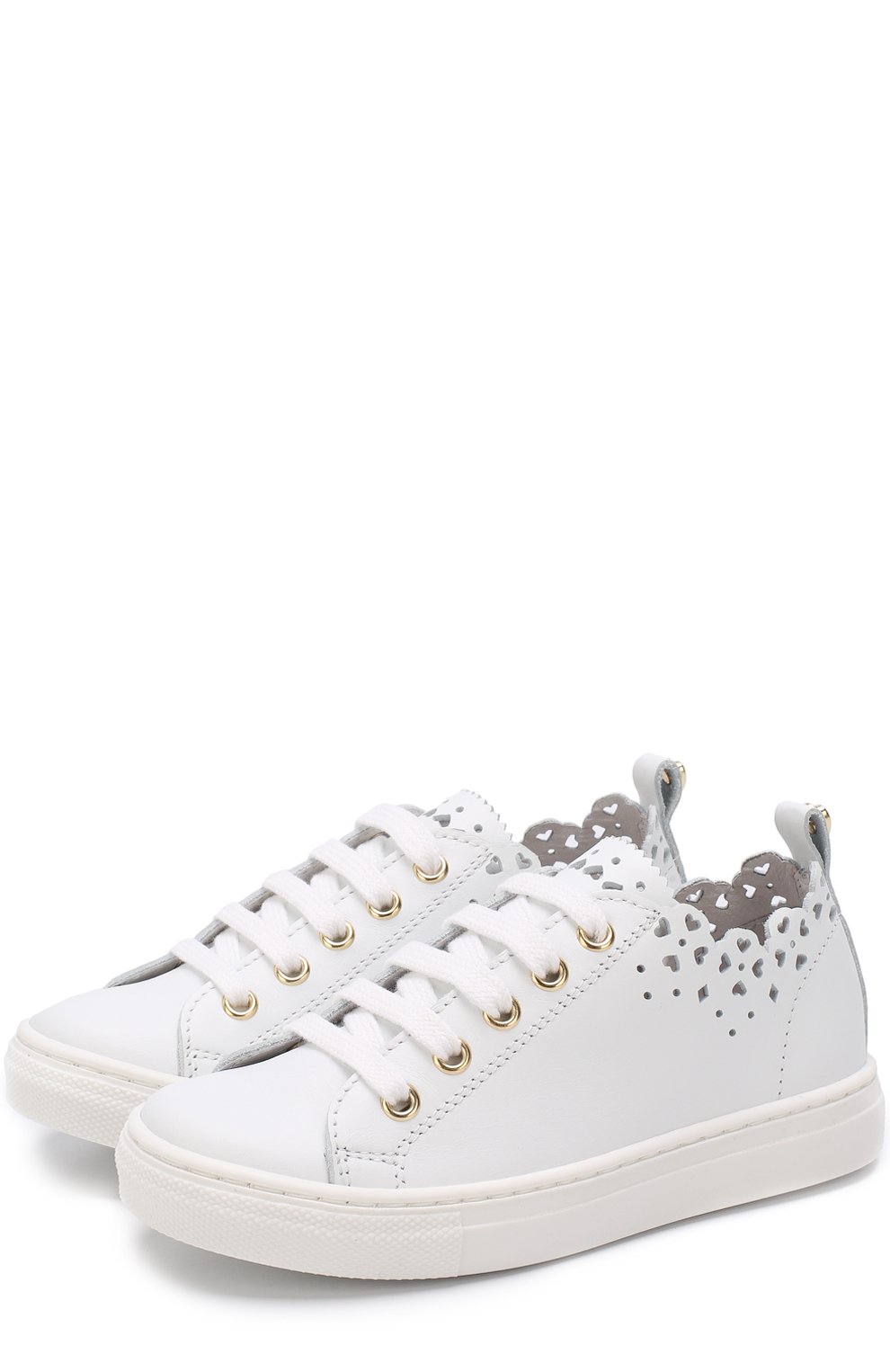 Кожаные кеды с перфорацией TWINSET, арт. HS88CU/28-34, фото 1