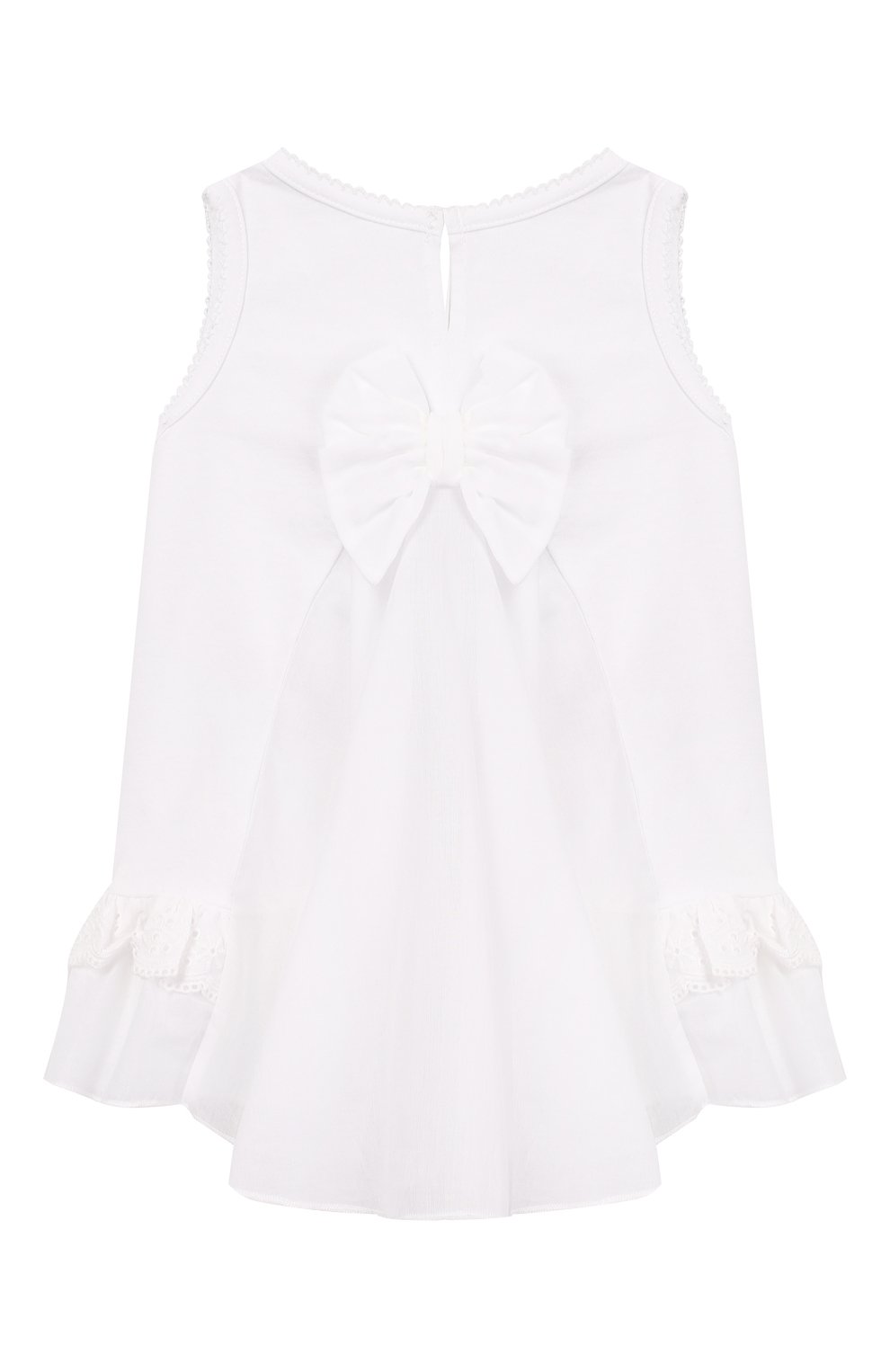 Хлопковый топ MONNALISA белого цвета по цене 7470 руб., арт. 393606SE, фото 2 Хлопковый топ MONNALISA, арт. 393606SE, фото 2