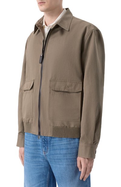 Бомбер изо льна и хлопка BRIONI, арт. SLWF0L/PA106, фото 3