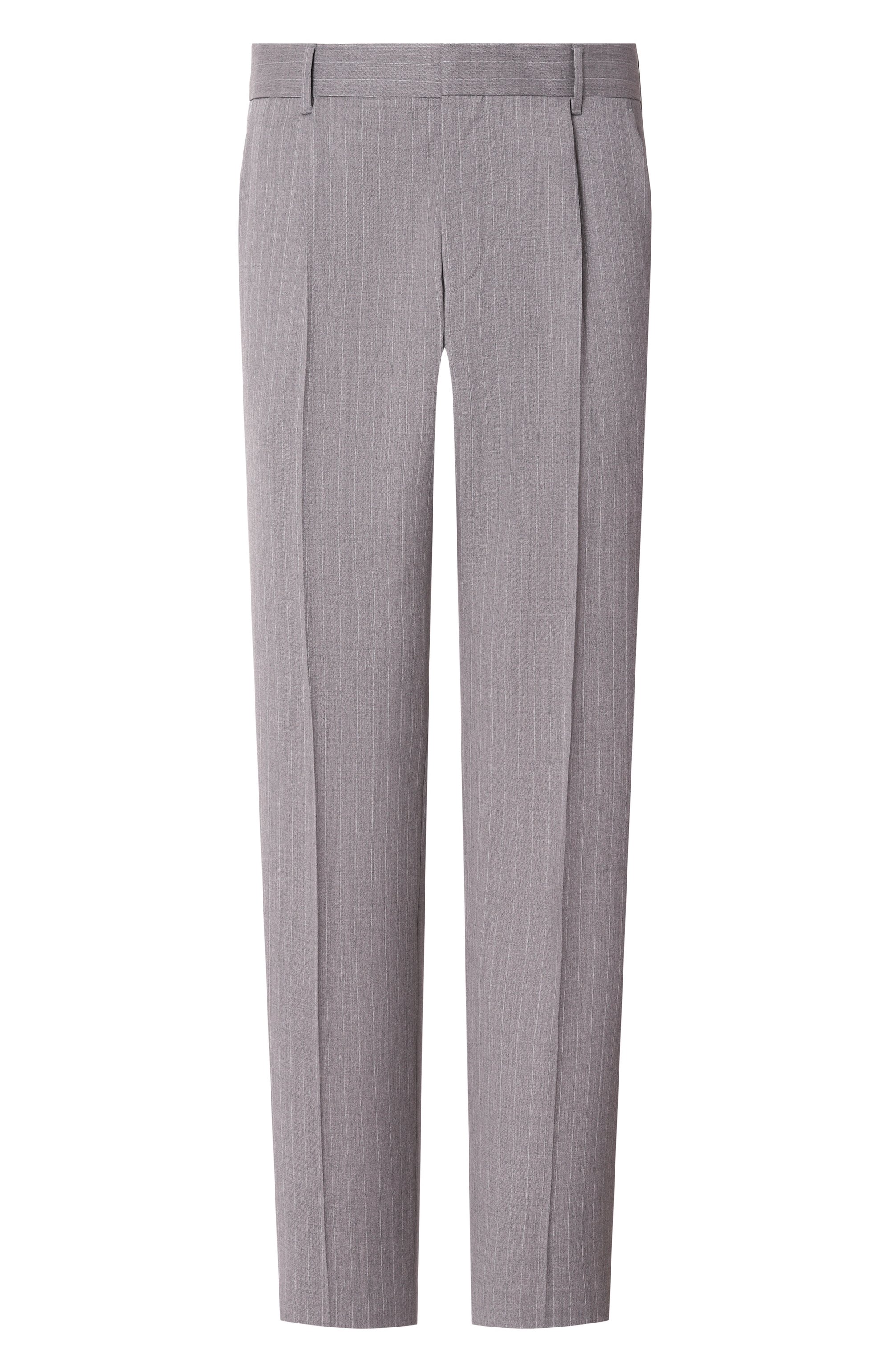 Шерстяные брюки BOSS серого цвета по цене 37300 руб., арт. 50534969, фото 1 Шерстяные брюки BOSS, арт. 50534969, фото 1