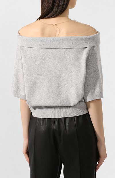 Топ из смеси шерсти и вискозы ALEXANDER WANG серого цвета по цене 56800 руб., арт. 1KC1201104, фото 4 Топ из смеси шерсти и вискозы ALEXANDER WANG, арт. 1KC1201104, фото 4