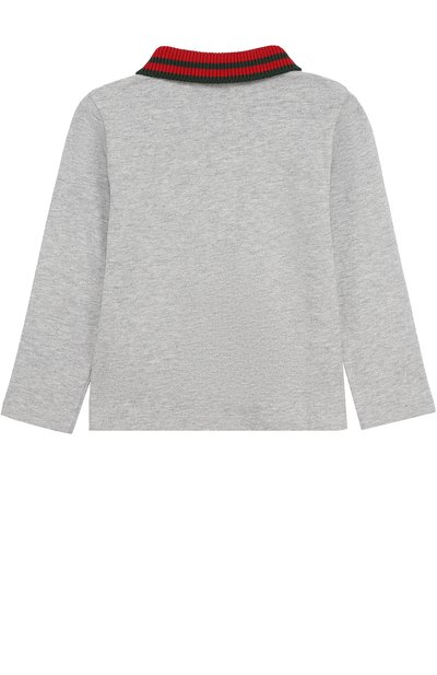Поло из хлопка с контрастным воротником и длинными рукавами GUCCI, арт. 430964/X5B70, фото 2
