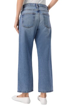 Женские джинсы FRAME DENIM синего цвета, арт. WP25DPA017 | Фото 4 (Материал внешний: Хлопок, Деним; Длина (брюки, джинсы): Стандартные; Силуэт Ж (брюки и джинсы): Прямые; Кросс-КТ: Деним; Стили: Кэжуэл; Детали: Делаве)