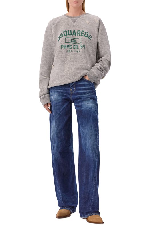Хлопковый свитшот Dsquared2 S72GU0516/S25148 Серый  S72GU0516/S25148 Фото 2