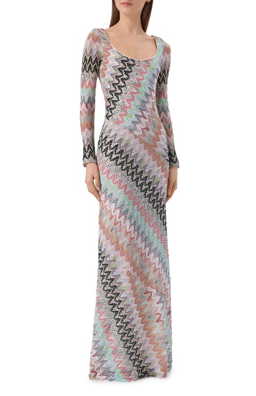 Платье из вискозы и хлопка Missoni DS26SG1J/BR014Z Разноцветный  DS26SG1J/BR014Z Фото 2