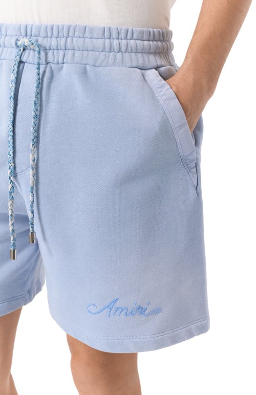 Хлопковые шорты Amiri AMJYSH1044 Голубой  AMJYSH1044 Фото 5