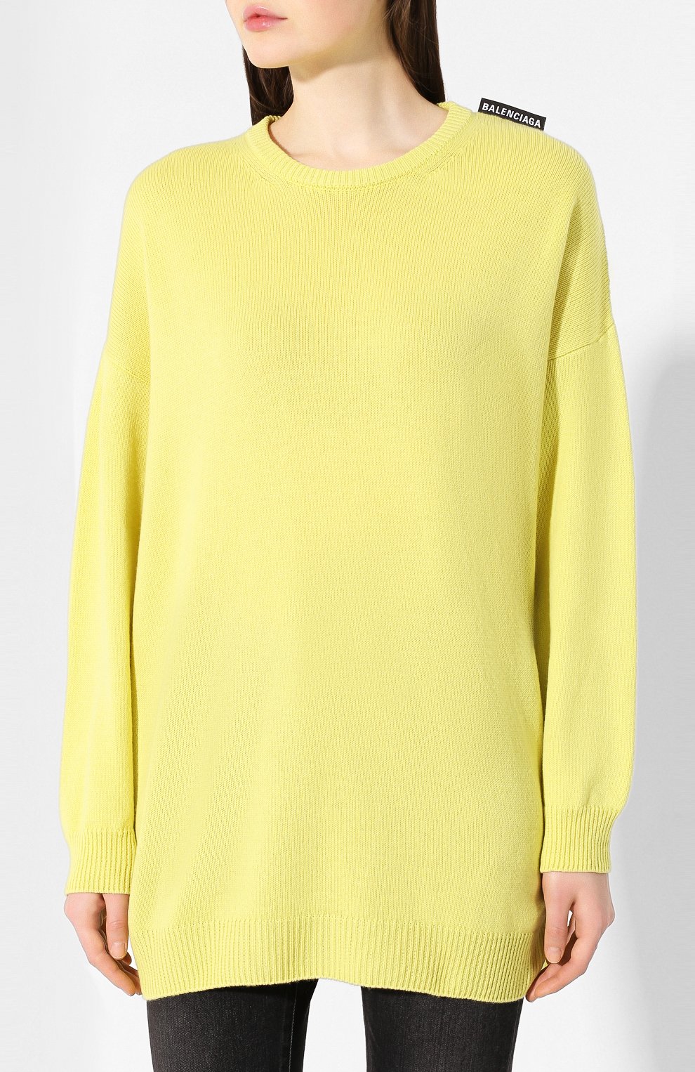 Кашемировый свитер BALENCIAGA желтого цвета по цене 86450 руб., арт. 595116/T4099, фото 3 Кашемировый свитер BALENCIAGA, арт. 595116/T4099, фото 3