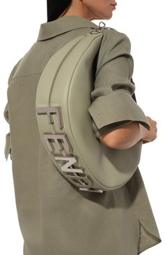 Женская сумка fendigraphy medium FENDI зеленого цвета, арт. 8BR799 AJQZ | Фото 2 (Материал: Натураль�ная кожа; Материал сплава: Проставлено; Размер: medium; Драгоценные камни: Проставлено)