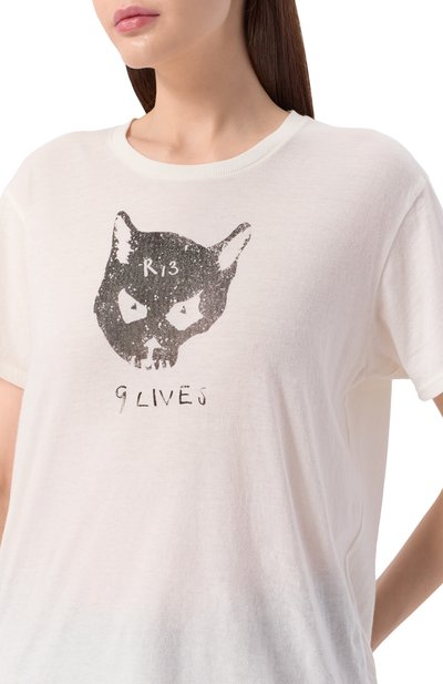 Хлопковая футболка R13 белого цвета по цене 38950 руб., арт. R13WK001-K112A, фото 5 Хлопковая футболка R13, арт. R13WK001-K112A, фото 5