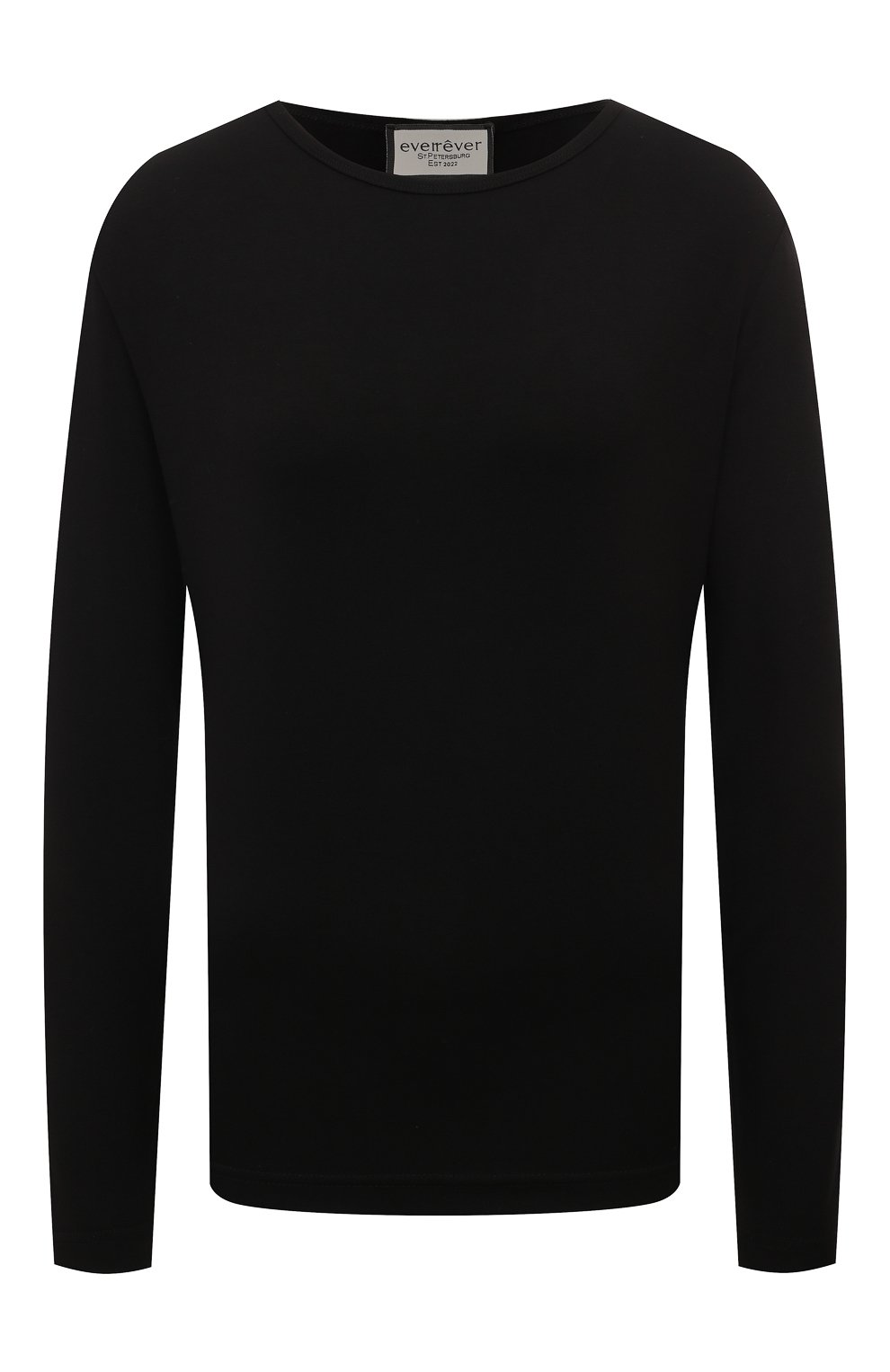 Лонгслив из вискозы EVERREVER черного цвета по цене 6370 руб., арт. RE-LSV-BLACK-02, фото 1 Лонгслив из вискозы EVERREVER, арт. RE-LSV-BLACK-02, фото 1