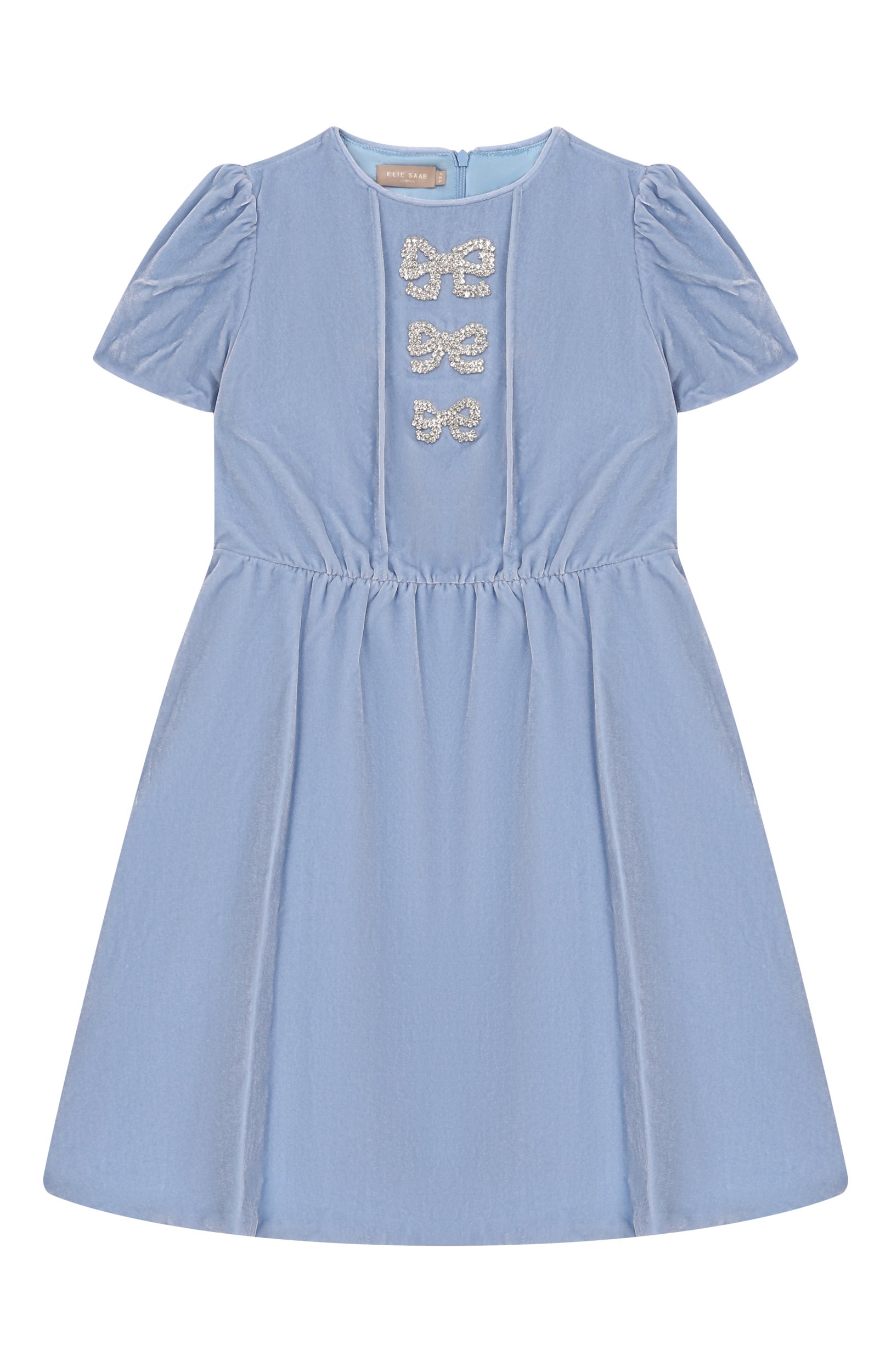 Платье из вискозы и шелка ELIE SAAB JUNIOR голубого цвета по цене 99500 руб., арт. EFAB149/TS1127_001, фото 1 Платье из вискозы и шелка ELIE SAAB JUNIOR, арт. EFAB149/TS1127_001, фото 1
