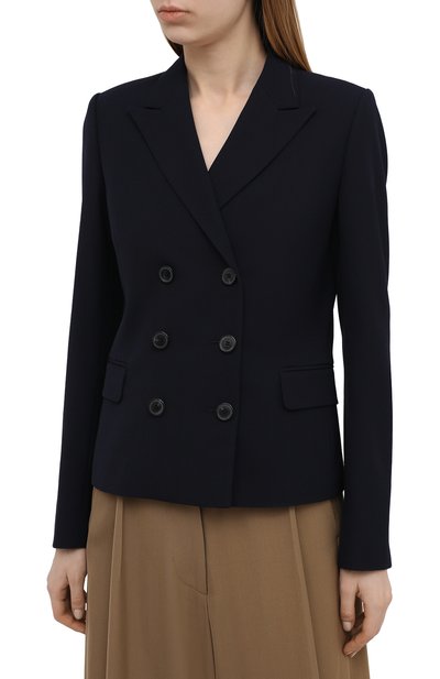 Двубортный жакет DRIES VAN NOTEN темно-синего цвета по цене 97500 руб., арт. 211-10424-2031, фото 3 Двубортный жакет DRIES VAN NOTEN, арт. 211-10424-2031, фото 3