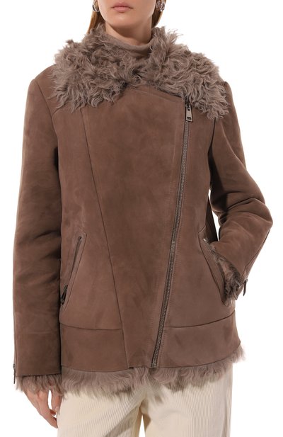 Дубленка из овчины MASLOV коричневого цвета по цене 215010 руб., арт. WS234, фото 3 Дубленка из овчины MASLOV, арт. WS234, фото 3