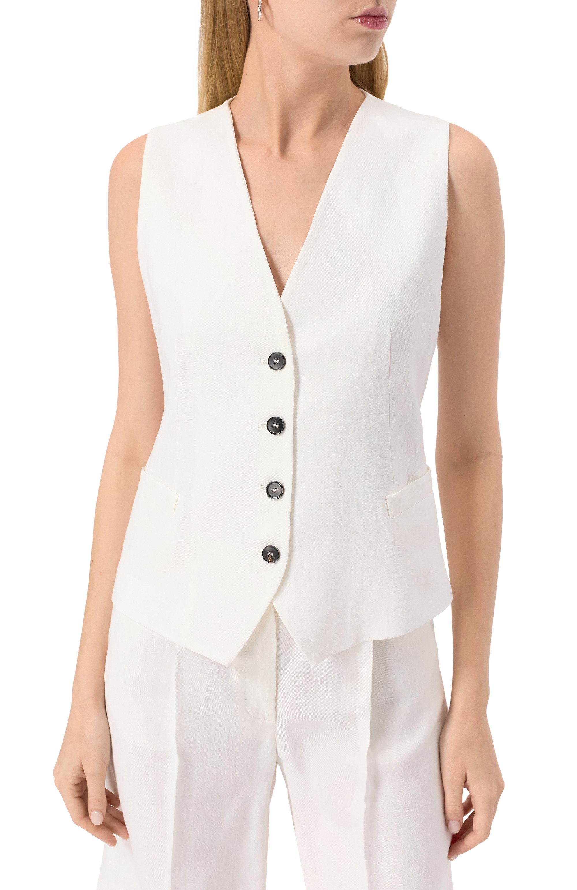 Жилет из вискозы и льна ANTONELLI FIRENZE, арт. M3036N/935, фото 3